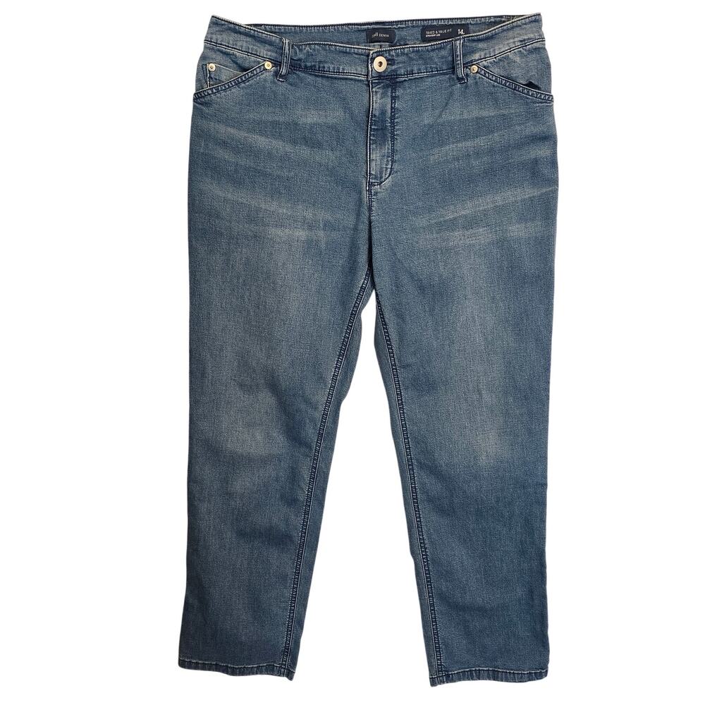 J Jill Jeans Tried and True Fit Womens 14P Blue Straight Leg Stretch Classic